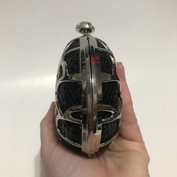 3 for $20 🌸 Charming Charlie Mermaid Scale Chrome and Glitter Minaudière - Picture 2 of 8